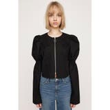 BLK | FRONT ZIP SHIRRING ブラウス | SLY OUTLET