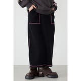 BLK | スウェットライクサイドステッチニットスカート | RODEO CROWNS WIDE BOWL