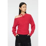 RED | ONE SHOULDER ニットトップス | MOUSSY OUTLET