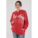 L/RED1 | ロゴケーブルニットジップフーディー | RODEO CROWNS WIDE BOWL