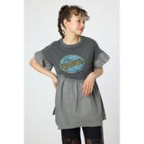 L/BLK1 | オーバルプリントドッキングフリルチュニック | RODEO CROWNS WIDE BOWL