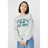 L/T.GRY1 | 配色ステッチカレッジニットトップス | RODEO CROWNS WIDE BOWL