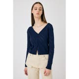 D/NVY3 | EYELET ニットカーディガン | MOUSSY OUTLET
