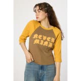 柄BRN5 | ダメージアップリケラグランリブ Tシャツ | RODEO CROWNS WIDE BOWL