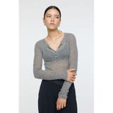SHEER HENRY NECK ニットトップス | MOUSSY OUTLET | 詳細画像28 