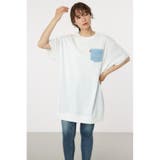 O/WHT1 | Oblong Logo デニムアップリケTワンピース | RODEO CROWNS WIDE BOWL