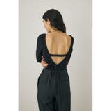BLK | バックオープンニットボディスーツ オーガニックコットン×再生繊維混 | MOUSSY OUTLET