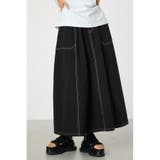 BLK | ストレッチステッチフレアスカート | RODEO CROWNS WIDE BOWL