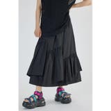 BLK | アシンメトリーギャザースカート | RODEO CROWNS WIDE BOWL