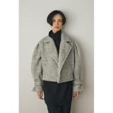 L/GRY1 | シャギーショートジャケット リサイクルポリエステル×ウール混 | MOUSSY OUTLET