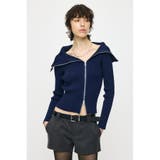 NVY | BIG COLLAR ZIP UP ニットトップス | MOUSSY OUTLET