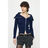 BIG COLLAR ZIP UP ニットトップス | MOUSSY OUTLET | 詳細画像23 