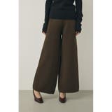 D/BRN3 | ニットワイドパンツ リサイクルポリエステル×オーガニックコットン | MOUSSY OUTLET