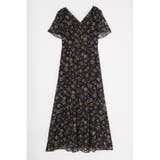 BLK | FLUTTER SLEEVE FLORAL ドレス | MOUSSY OUTLET