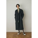 BLK | テーラードロングコート リサイクルポリエステル×ウール混 | MOUSSY OUTLET