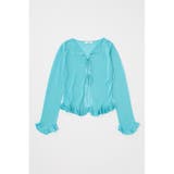 L/BLU1 | OPEN NECK SHEER カーディガン | MOUSSY OUTLET