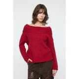 RED | OVER RIB OFF SHOULDER トップス | MOUSSY OUTLET