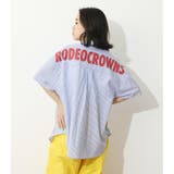柄BLU5 | バッグロゴストライプビッグシャツ | RODEO CROWNS WIDE BOWL
