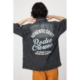 BLK | バックロゴフードデニムシャツ | RODEO CROWNS WIDE BOWL