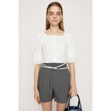 WHT | FRONT BUTTON LACE PUFF トップス | SLY OUTLET