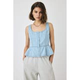 L/BLU1 | SQUARE NECK デニム ビスチェ | MOUSSY OUTLET