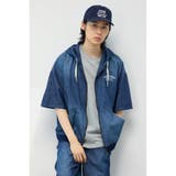 BLU | シャンブレーハーフスリーブZIPパーカー | RODEO CROWNS WIDE BOWL