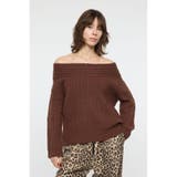 BRN | OVER RIB OFF SHOULDER トップス | MOUSSY OUTLET
