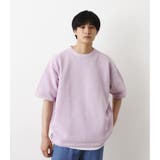 L/PUR1 | 2段リブ 半袖ニット | RODEO CROWNS WIDE BOWL
