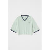 L/BLU1 | MOUSSY CROPPED KNIT Tシャツ | MOUSSY OUTLET