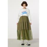 L/T.GRY1 | チュールドッキングロングワンピース | RODEO CROWNS WIDE BOWL