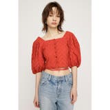 RED | FRONT BUTTON LACE PUFF トップス | SLY OUTLET