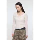 SHEER HENRY NECK ニットトップス | MOUSSY OUTLET | 詳細画像4