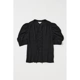 BLK | GATHERED SHOULDER ハーフスリーブブラウス | MOUSSY OUTLET