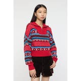 RED | HALF ZIP FAIR ISLE セーター | MOUSSY OUTLET