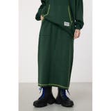 D/GRN3 | スウェットライクカラーステッチニットスカート | RODEO CROWNS WIDE BOWL