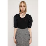 BLK | KNIT COMBI TUCK PUFF トップス | SLY OUTLET