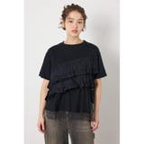 BLK | 布帛チュールドッキングトップス | RODEO CROWNS WIDE BOWL