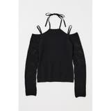 BLK | OPEN SHOULDER HALTER ニットトップス | MOUSSY OUTLET