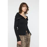 BIG COLLAR ZIP UP ニットトップス | MOUSSY OUTLET | 詳細画像6 
