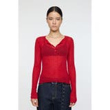 SHEER HENRY NECK ニットトップス | MOUSSY OUTLET | 詳細画像23 