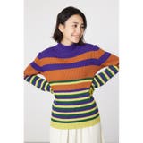 柄BRN5 | マルチボーダーハイネックトップス | RODEO CROWNS WIDE BOWL