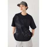 BLK | クレヨンタッチ同色発泡プリントTシャツ | RODEO CROWNS WIDE BOWL