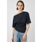 L/BLK1 | ASYMMETRY ショルダーTEE | MOUSSY OUTLET