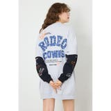 L/T.GRY1 | フェイクレイヤードフラワーロゴワンピース | RODEO CROWNS WIDE BOWL