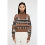 BRN | HALF ZIP FAIR ISLE セーター | MOUSSY OUTLET