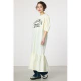 O/WHT1 | カレッジ 切替 パフスリーヴ ワンピース | RODEO CROWNS WIDE BOWL