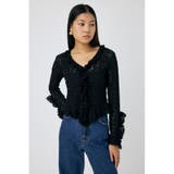 BLK | CUT LACE RUFFLE ブラウス | MOUSSY OUTLET