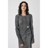 BLK | DENIM PRINT TRANSPARENT ロンT | MOUSSY OUTLET