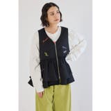 BLK | embroideryフロントジップベスト | RODEO CROWNS WIDE BOWL