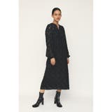 BLK | JACQUARD MOTTED GATHER ワンピース | SLY OUTLET